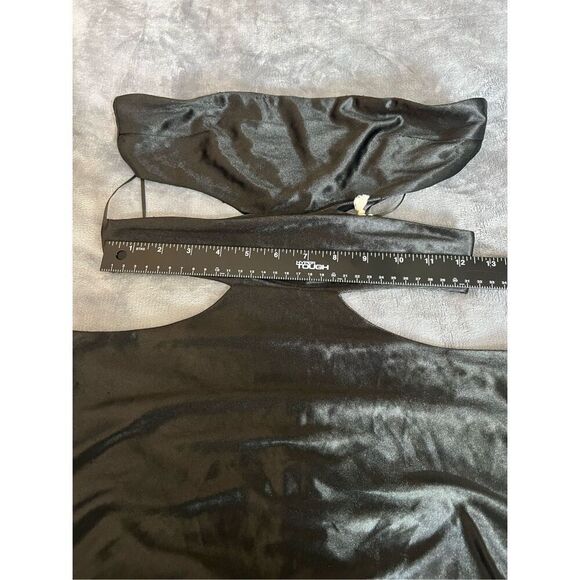 Revolve SER.O.YA Dress Womens Size XXS Black Maxi Cutout Strapless Long Slit - Picture 3 of 11